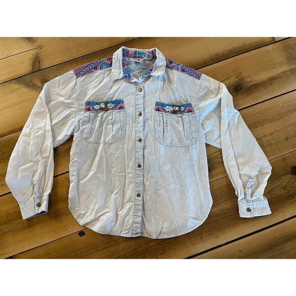 Vintage Country Nuovo Button Down Shirt. Tribal/Aztec/Western. Button. Medium - Picture 5 of 9